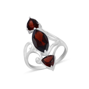 925 Sterling Silver Garnet Rings