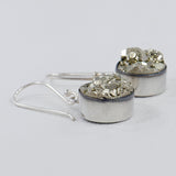 Golden Pyrite Silver Earring