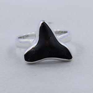 Fossilized Shark Tooth Sterling Silver Rings