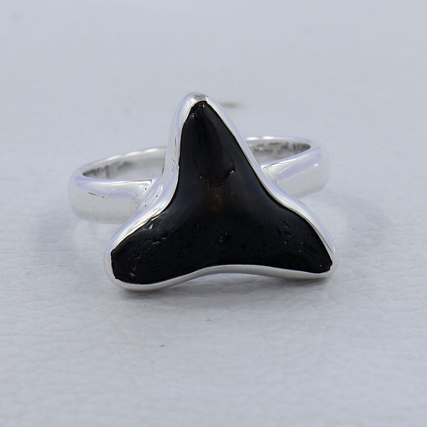 Fossilized Shark Tooth Sterling Silver Rings