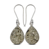 Golden Pyrite Silver Earring