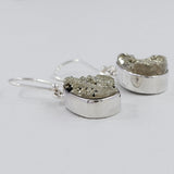 Golden Pyrite Silver Earring