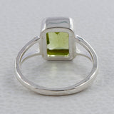 Natural Green Amethyst Silver Ring