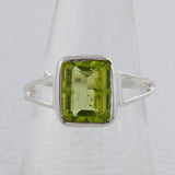 Natural Green Amethyst Silver Ring