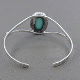 Turquoise Oval Stone with Pure 925 Sterling Silver Cuff Bangles Jewelry