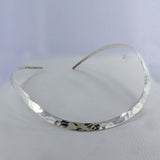 Hammered Or Plain 925 Silver Cuff Necklace