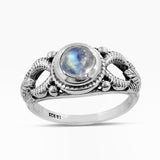 925 Silver Rainbow Moonstone Rings