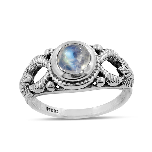 925 Silver Rainbow Moonstone Rings