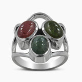 Larimar Three Stone Silver Rings