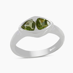 Natural Peridot Silver Rings