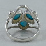 Larimar Three Stone Silver Ring