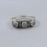 Gorgeous Rainbow Moonstone Silver Band Ring