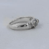 Gorgeous Rainbow Moonstone Silver Band Ring