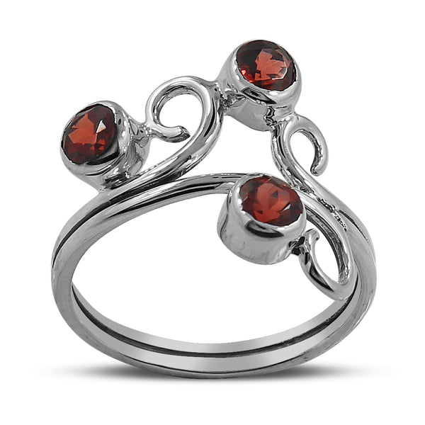 925 Sterling Silver Garnet Ring