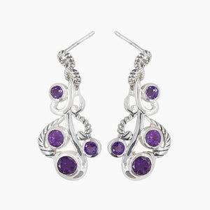 Amethyst Silver Earrings