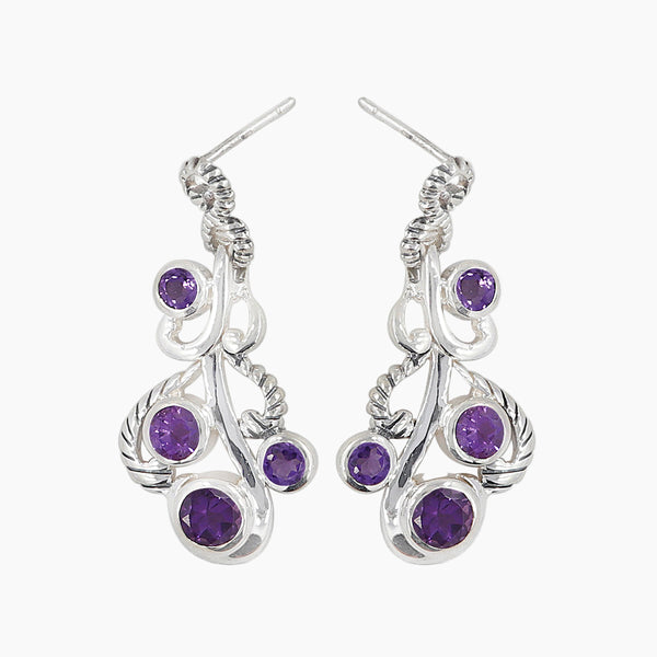 Amethyst Silver Earrings