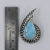 Larimar Gemstone Silver Pendant