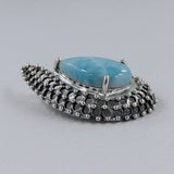 Larimar Gemstone Silver Pendant