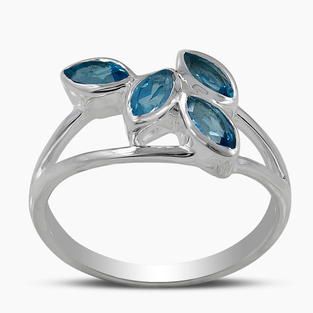 925 Sterling Silver Blue Topaz Rings