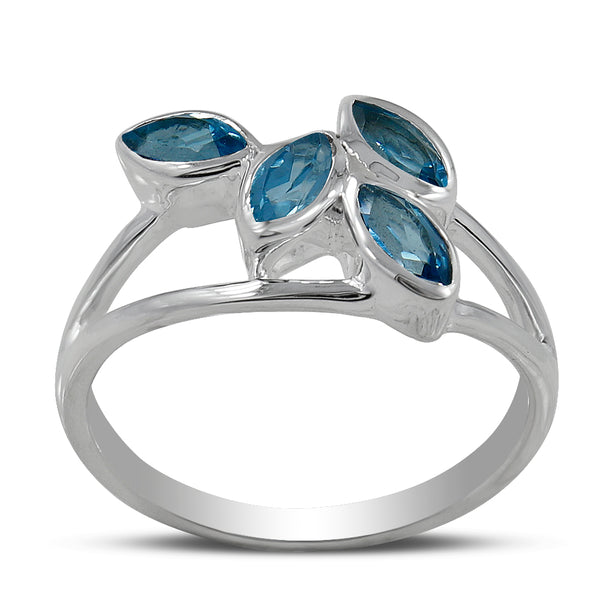 925 Sterling Silver Blue Topaz Rings