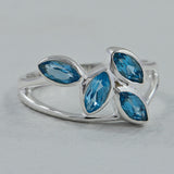 Blue Topaz Silver Ring