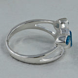 925 Starling Silver Blue Topaz Ring