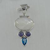 Rainbow Moonstone 925 Silver Pendant