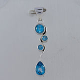 Blue Topaz Sterling Silver Pendant