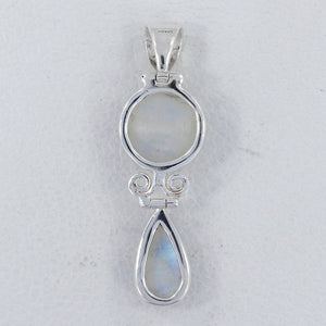 Rainbow Moonstone Silver Pendants