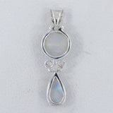 Rainbow Moonstone Silver Pendant