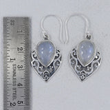 Natural Rainbow Moonstone Silver Earring