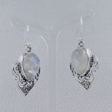 Natural Rainbow Moonstone Silver Earring