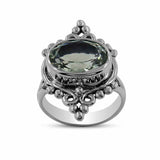 Green Amethyst Silver Ring