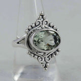 Green Amethyst Silver Ring