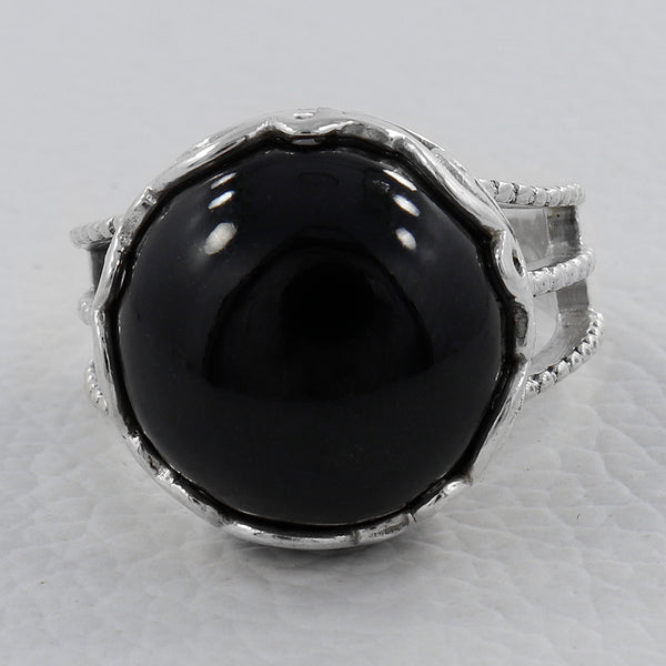 Black Onyx Silver Rings