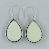 Natural Lemon Chrysoprase Silver Earring