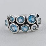 Blue Topaz Silver Ring