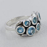 Blue Topaz Silver Ring