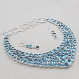 Blue Topaz Silver Necklace