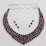 Garnet Silver Necklace