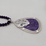 Charoite Silver Beads Necklaces