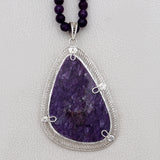 Charoite Silver Beads Necklaces