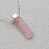 925 Sterling Silver Rose Quartz Necklace Jewelry