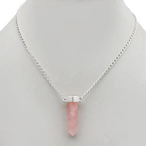 925 Sterling Silver Rose Quartz Necklace Jewelry
