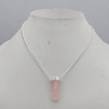 925 Sterling Silver Rose Quartz Necklace Jewelry