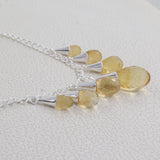 Citrine Gemstone Sterling Silver Necklace Gift for Her