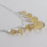 Citrine Gemstone Sterling Silver Necklace Gift for Her