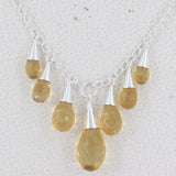 Citrine Gemstone Sterling Silver Necklace Gift for Her