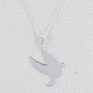 Solid 925 Sterling Silver Flying Bird Minimalist Women Necklace