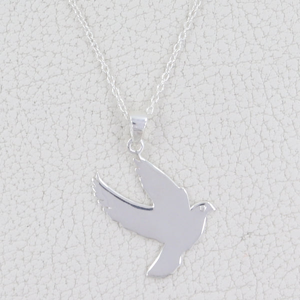 Solid 925 Sterling Silver Flying Bird Minimalist Women Necklace